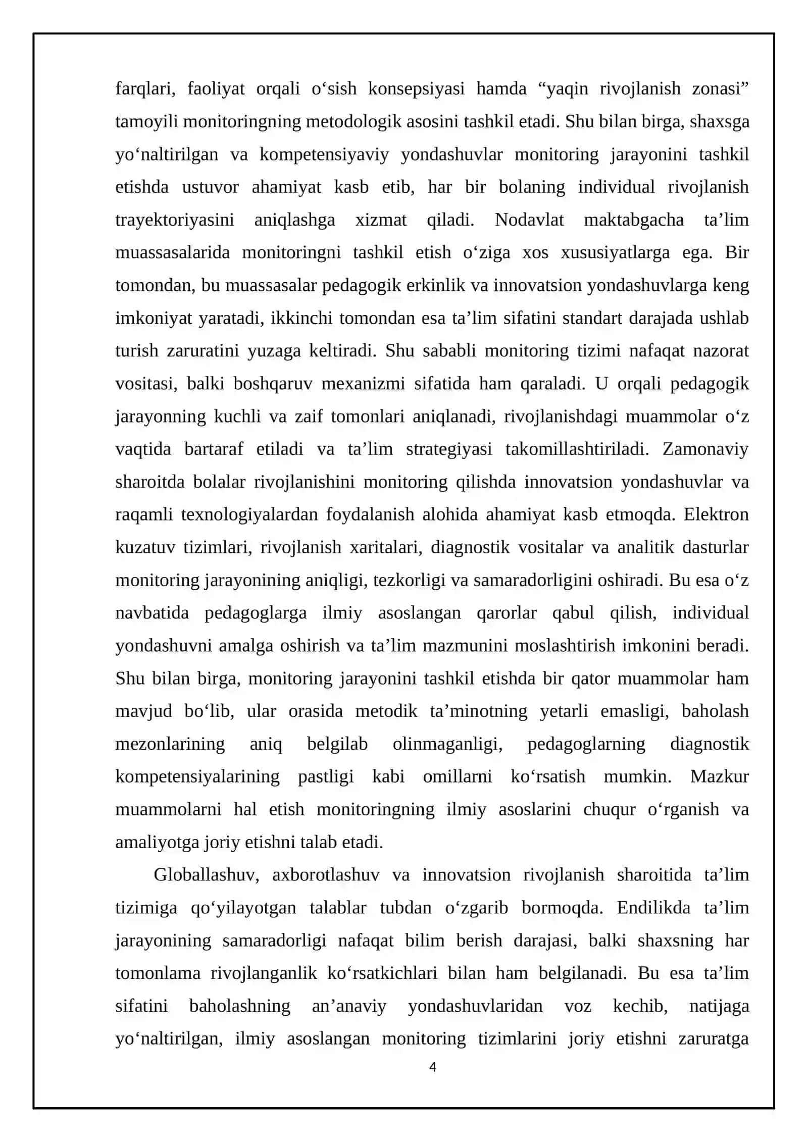 Nodavlat maktabgacha ta’lim muassasalarida bolalar rivojlanishini monitoring qilishning ilmiy asoslari 4