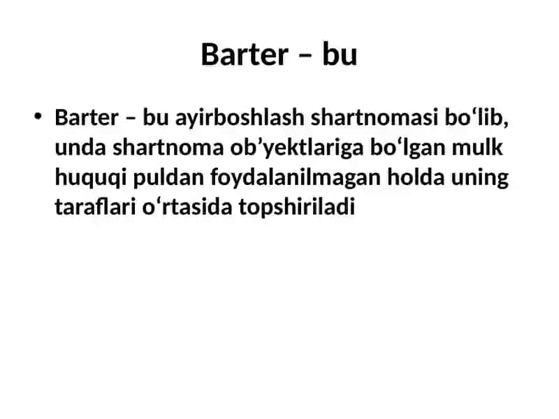 Barter –bu 4
