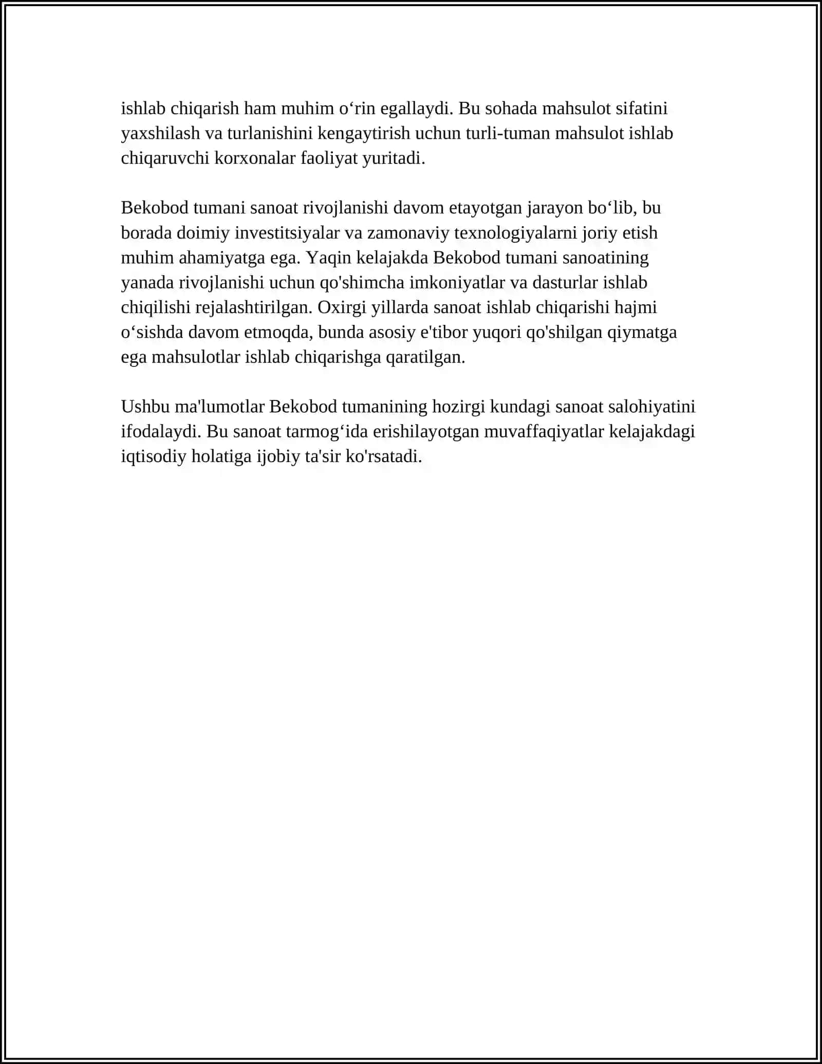 BEKOBOD TUMANI IJTIMOIY-IQTISODIY RIVOJLANISHI 4