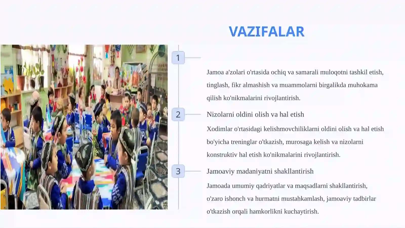 Maktabgacha ta’lim tashkilotlarida jamoa ichidagi munosabatlarni tartibga solish 4