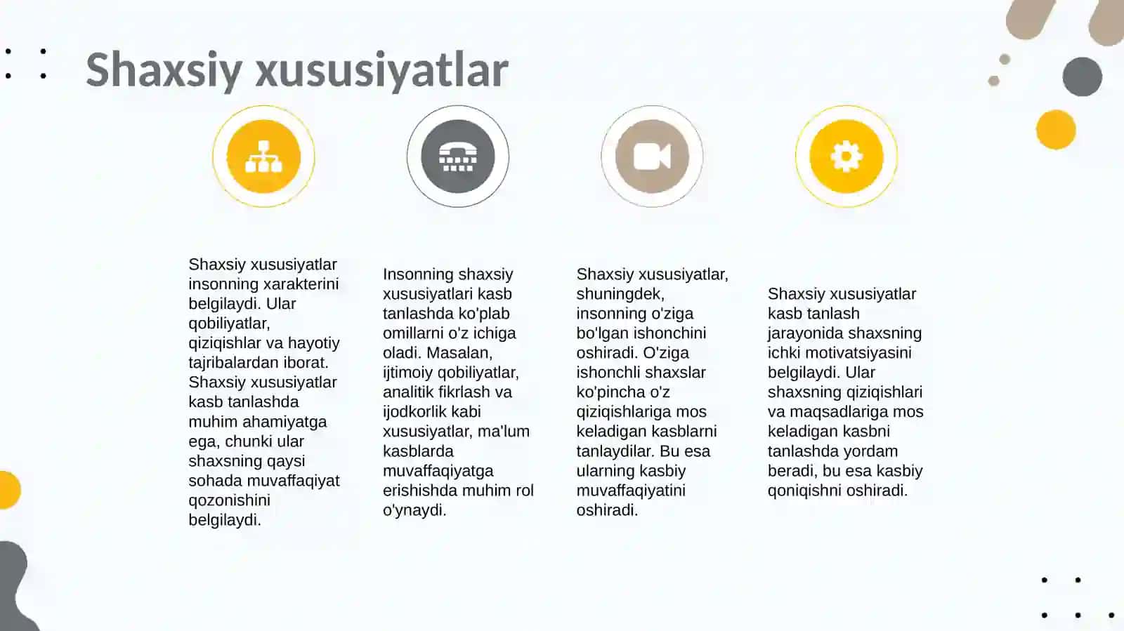 Shaxs individual-psixologik xususiyatlarining kasb tanlashga ta'siri 4