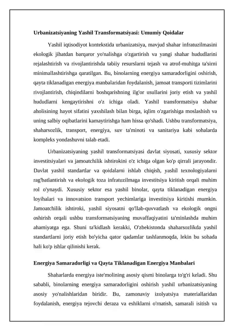 Yashil iqtisodiyot va urbanizatsiya 4