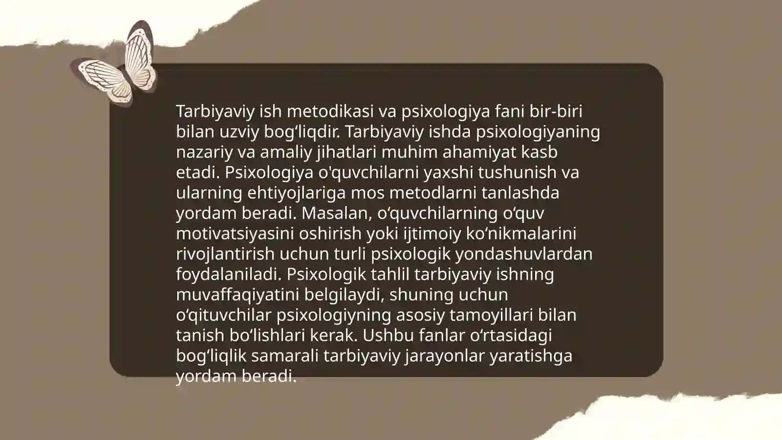 Tarbiyaviy ish metodikasi fanining boshqa fanlar bilan bogliqligi 4