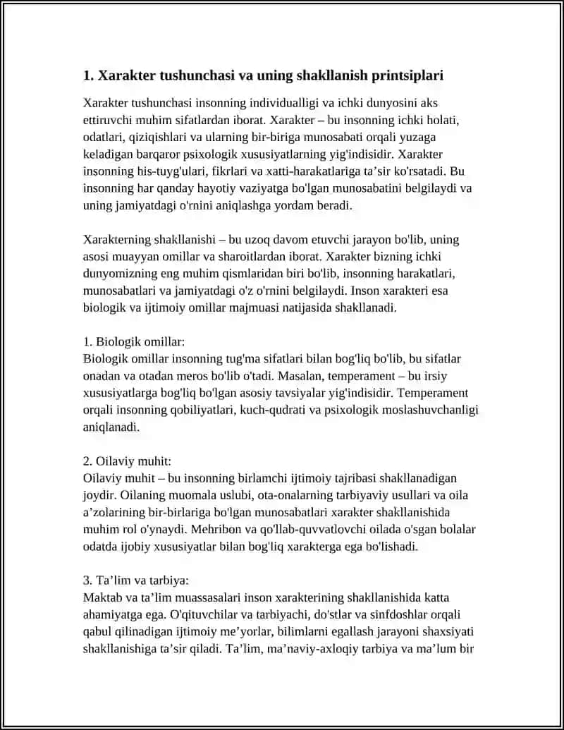 XARAKTERNING SHAKLLANISHI 4