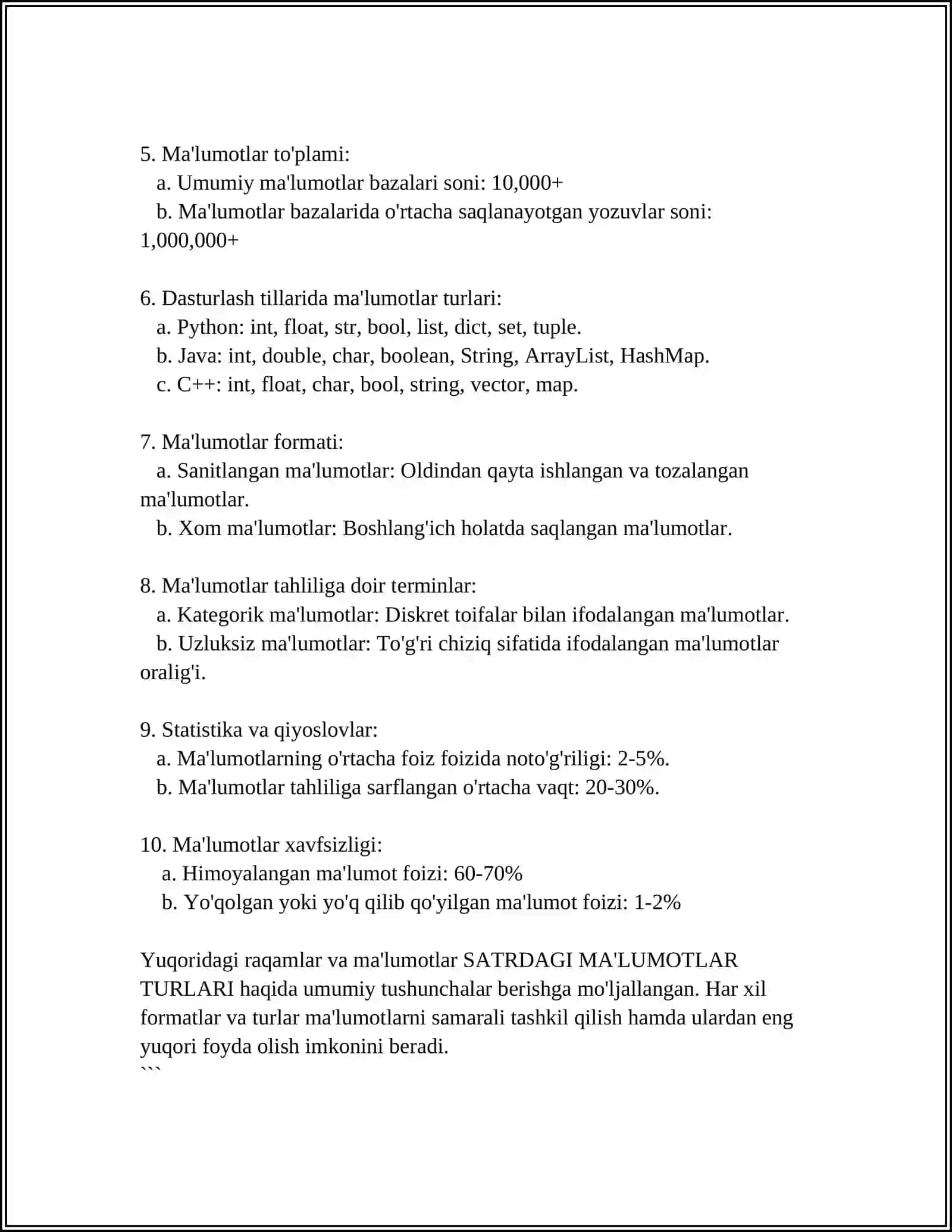 SATRDAGI MA'LUMOTLARNI IZLASH 4