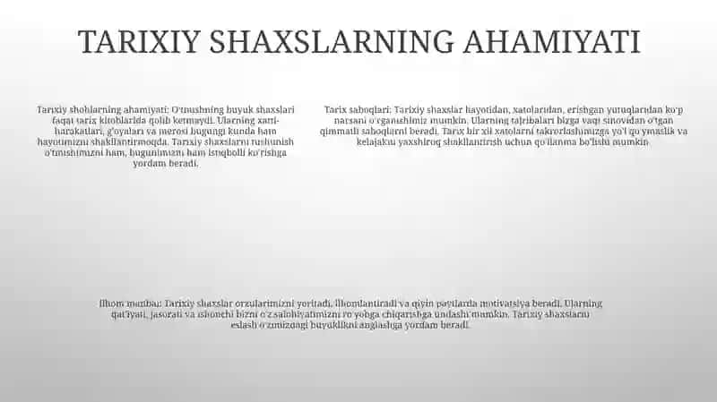 Tarixiy Shaxslar Mening Tasavvurimda Mavzusida Monologik Matin Tuzish 4