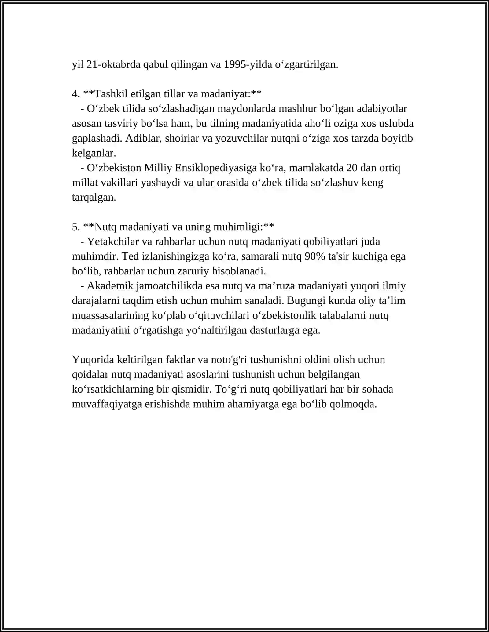 NUTQ MADANIYATI VA ADABIY TIL ME'YORLARI 4