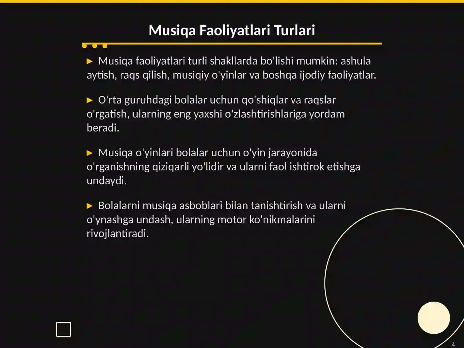O'rta Guruhda Musiqa Faoliyatlari Ishlanmasi 4