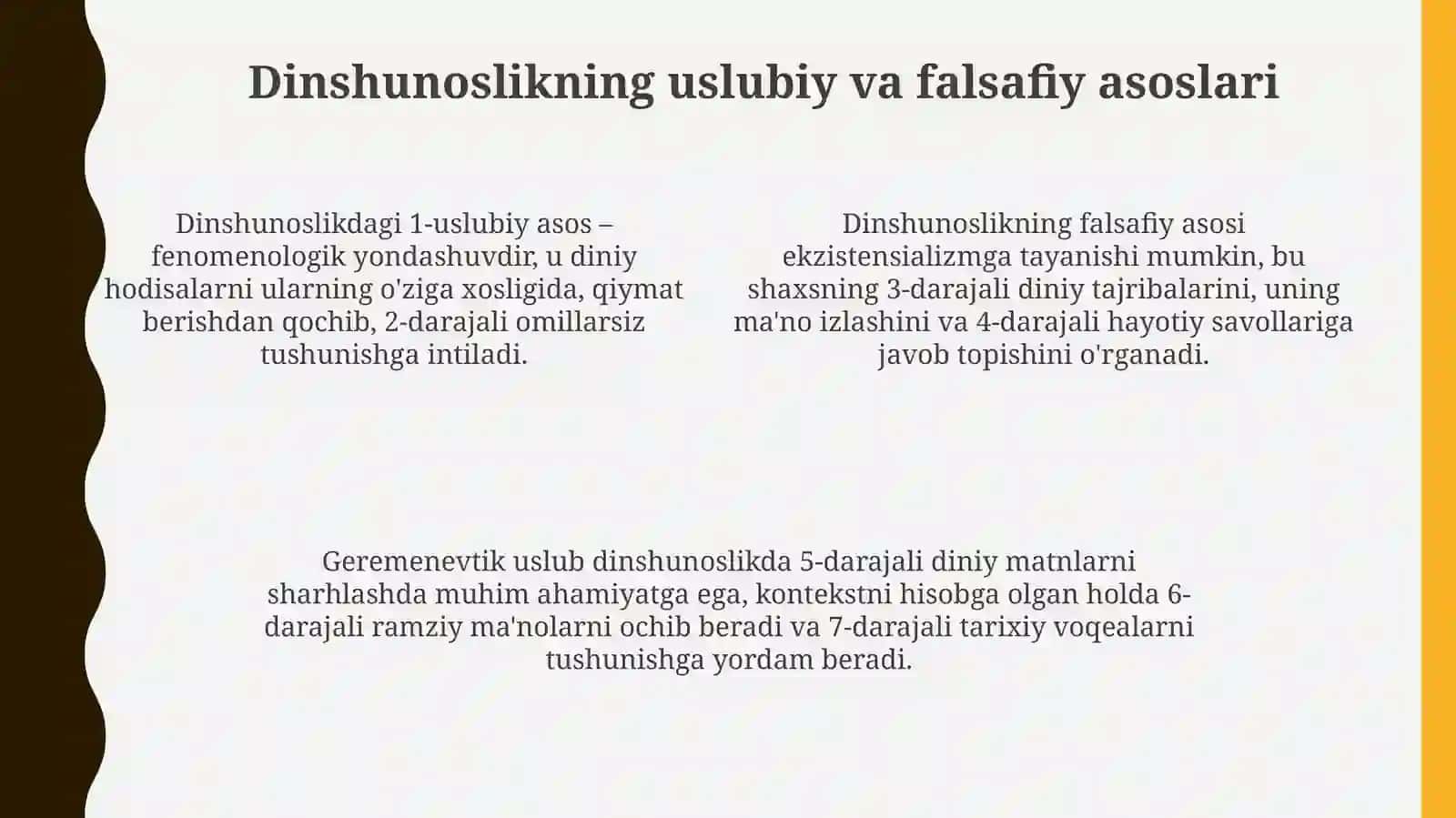 Dinshunoslik fanining predmeti va funksiyalari 4