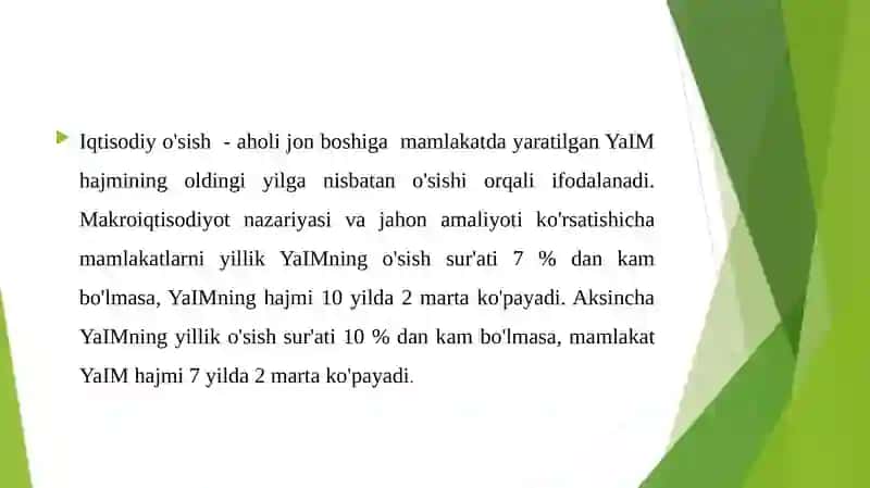 O’zbekistonda barqaror iqtisodiy o’sishni ta’minlashning omillari va yo’llari 4