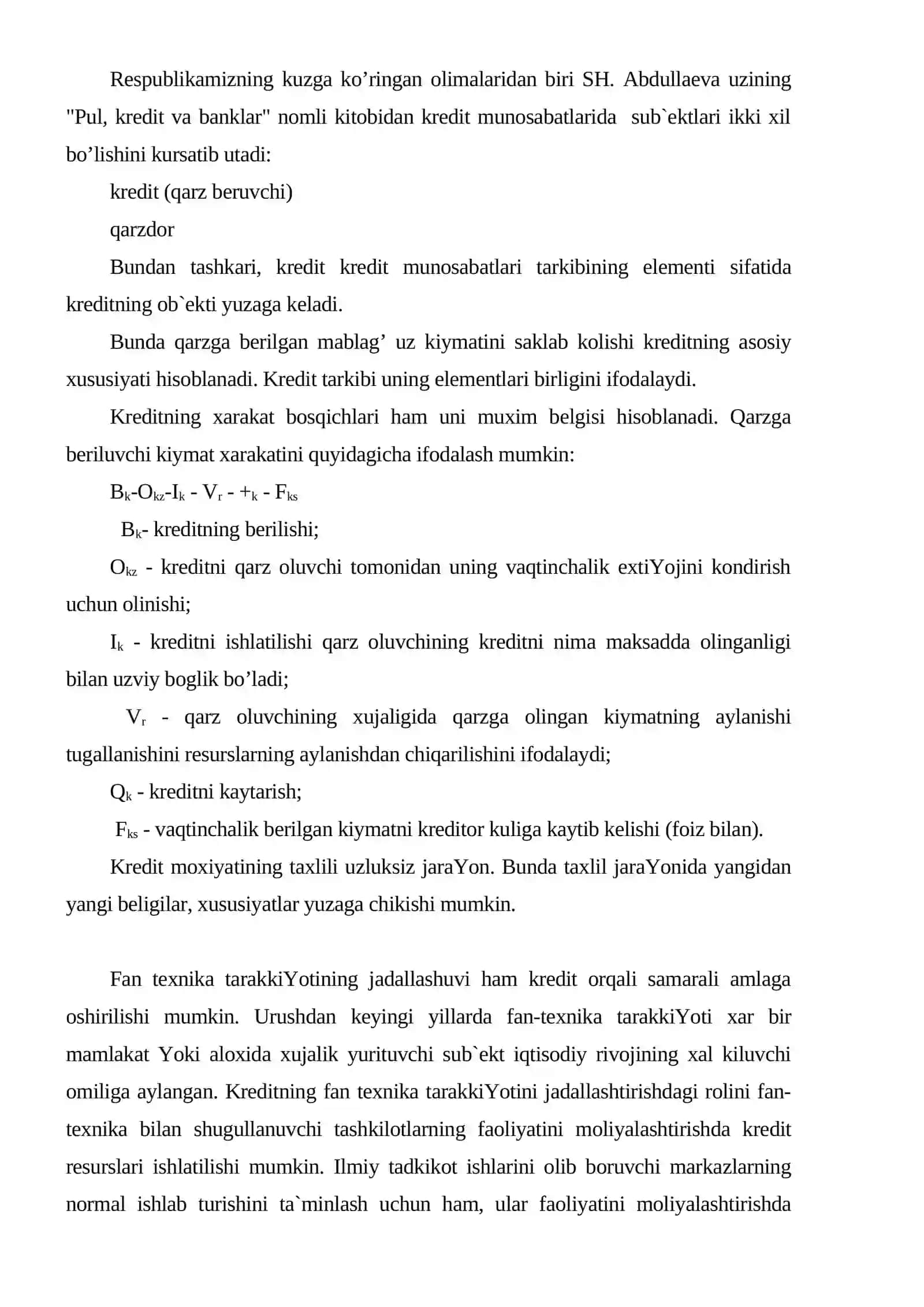 Kredit va uning iqtisodiyotni rivojlantirishdagi ro’li 4