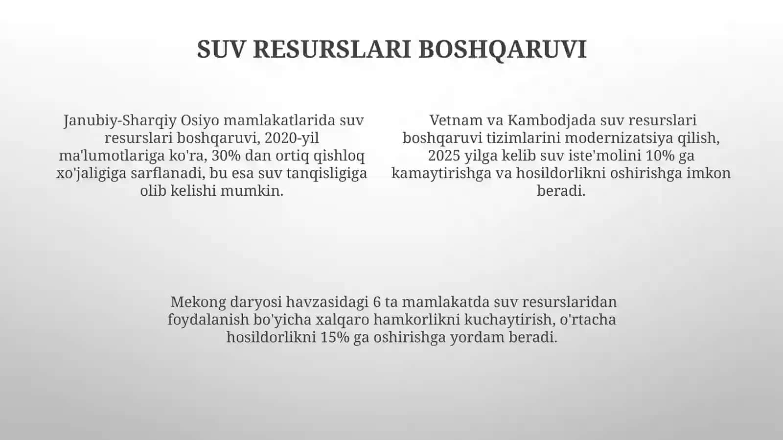Janubiysharqiy Osiyo mamlakatlarining qishloq xoʻjaligi tarmogʻi 4