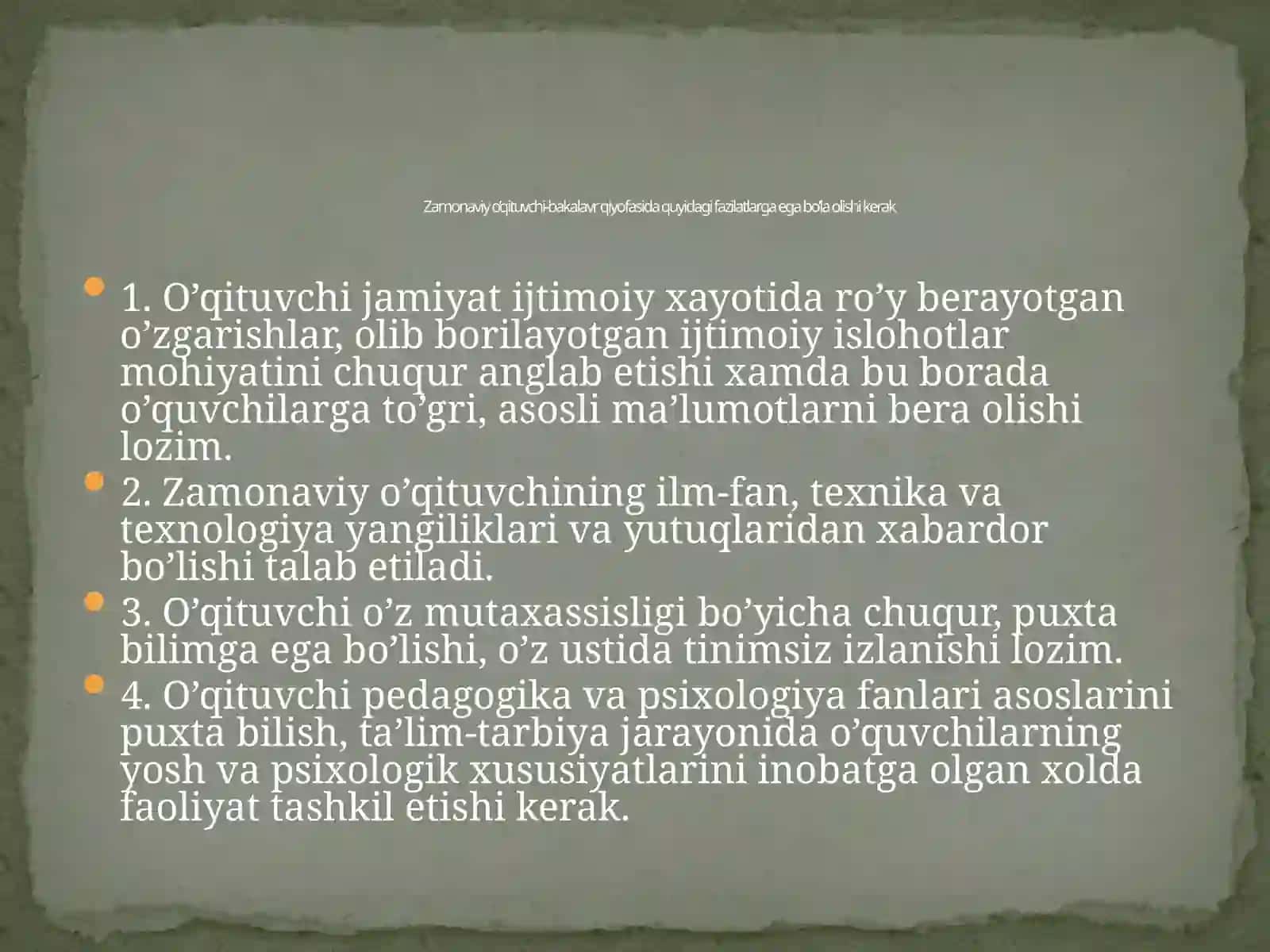 Pedagogik mahorat asoslari. Kasbiy kompetentlik va kreativlik. 4