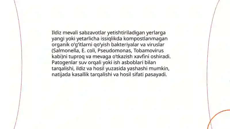 Ildiz mevali sabzavotlar organik oʻgʻitlar solinmaslik sabablari 4