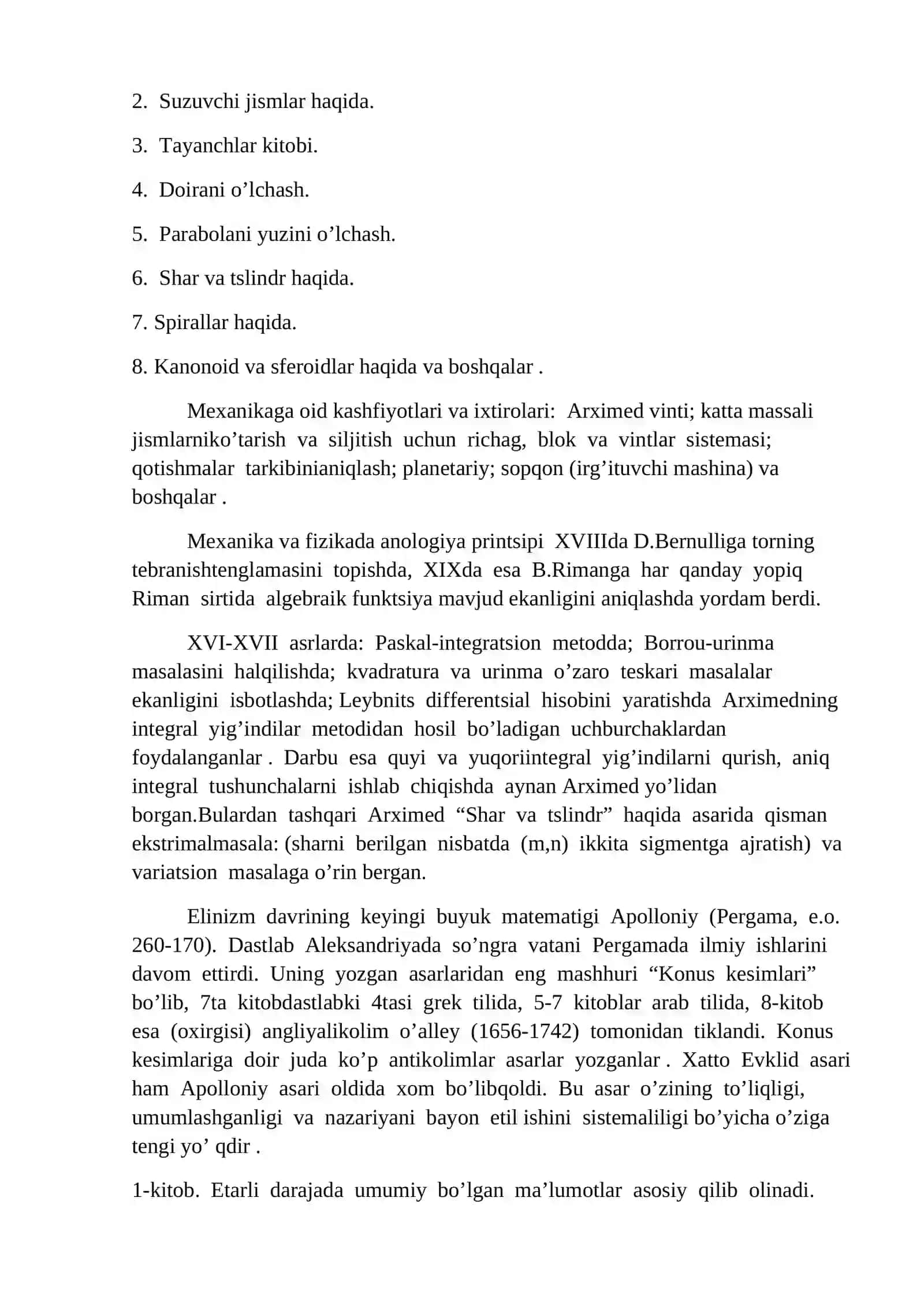 Yunon matematiklari hayoti va ijodidan namunalar 4