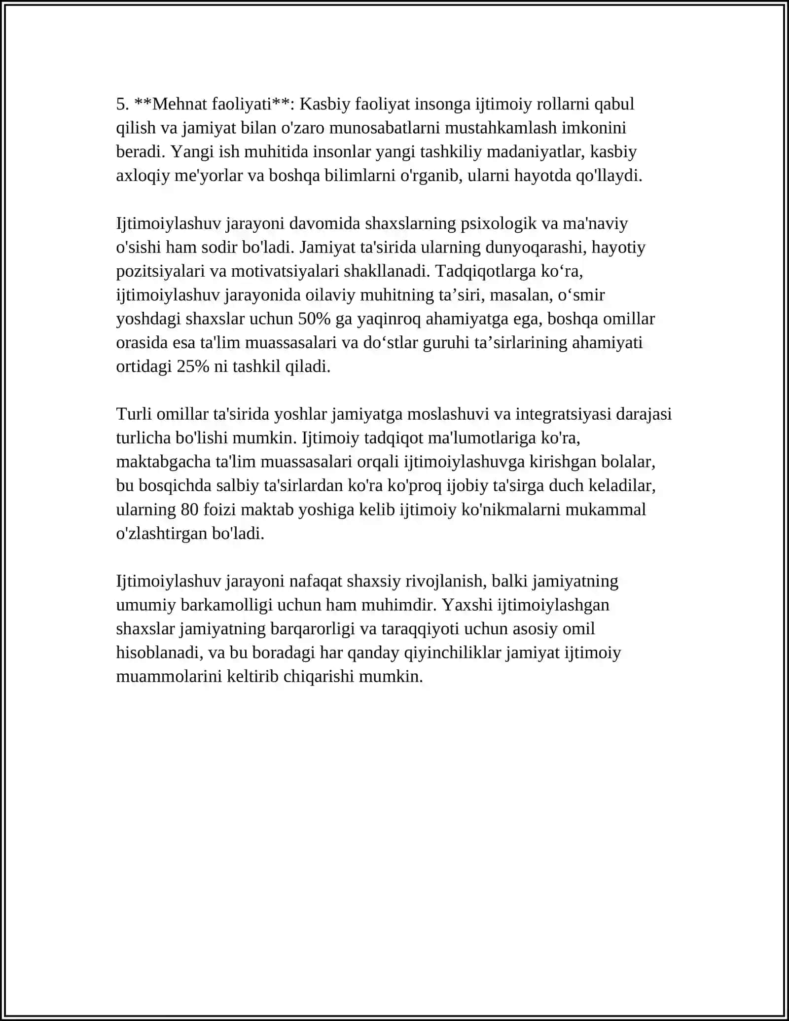 IJTIMOIYLASHTIRISH TARBIYANING BOSH OMILI 4