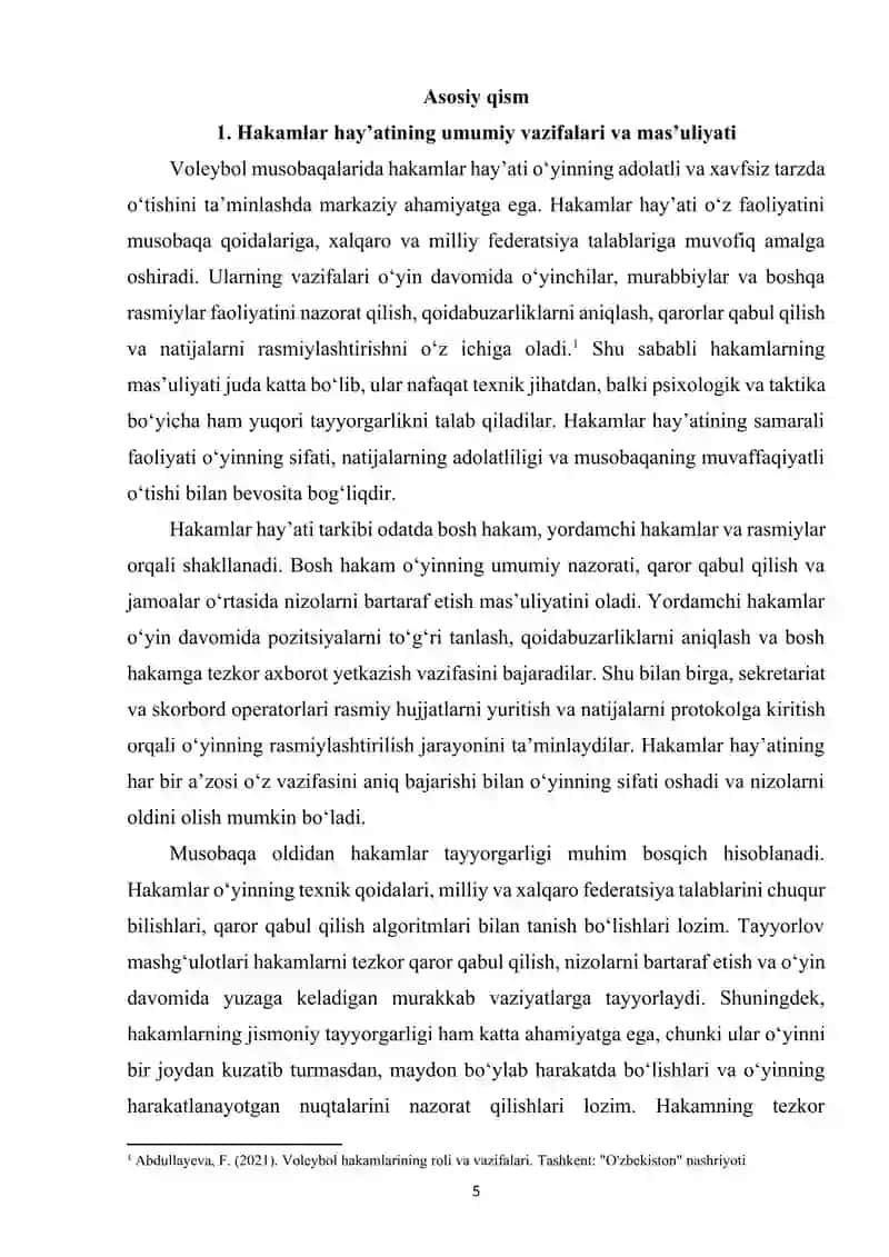 Voleybol musobaqalarida hakamlar hay’atining vazifalari hamda musobaqalarida hujjatlarni rasmiylashtirish 4