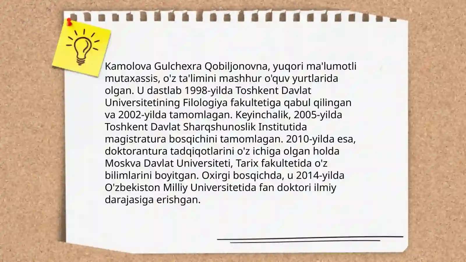 Kamolova Gulchexra Qobiljonovna hayoti va ijodi 4