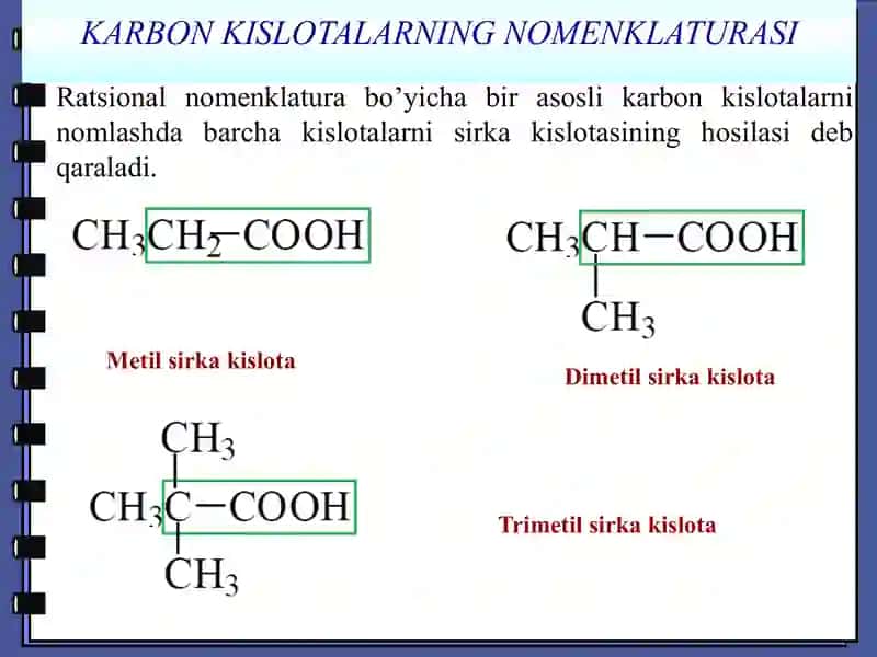 Karbon kislotalar va ularning xosilalari 4