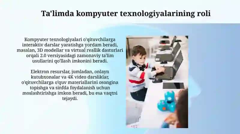 Kompyuter texnologiyalaridan foydalanish pedagogik faoliyatida 4