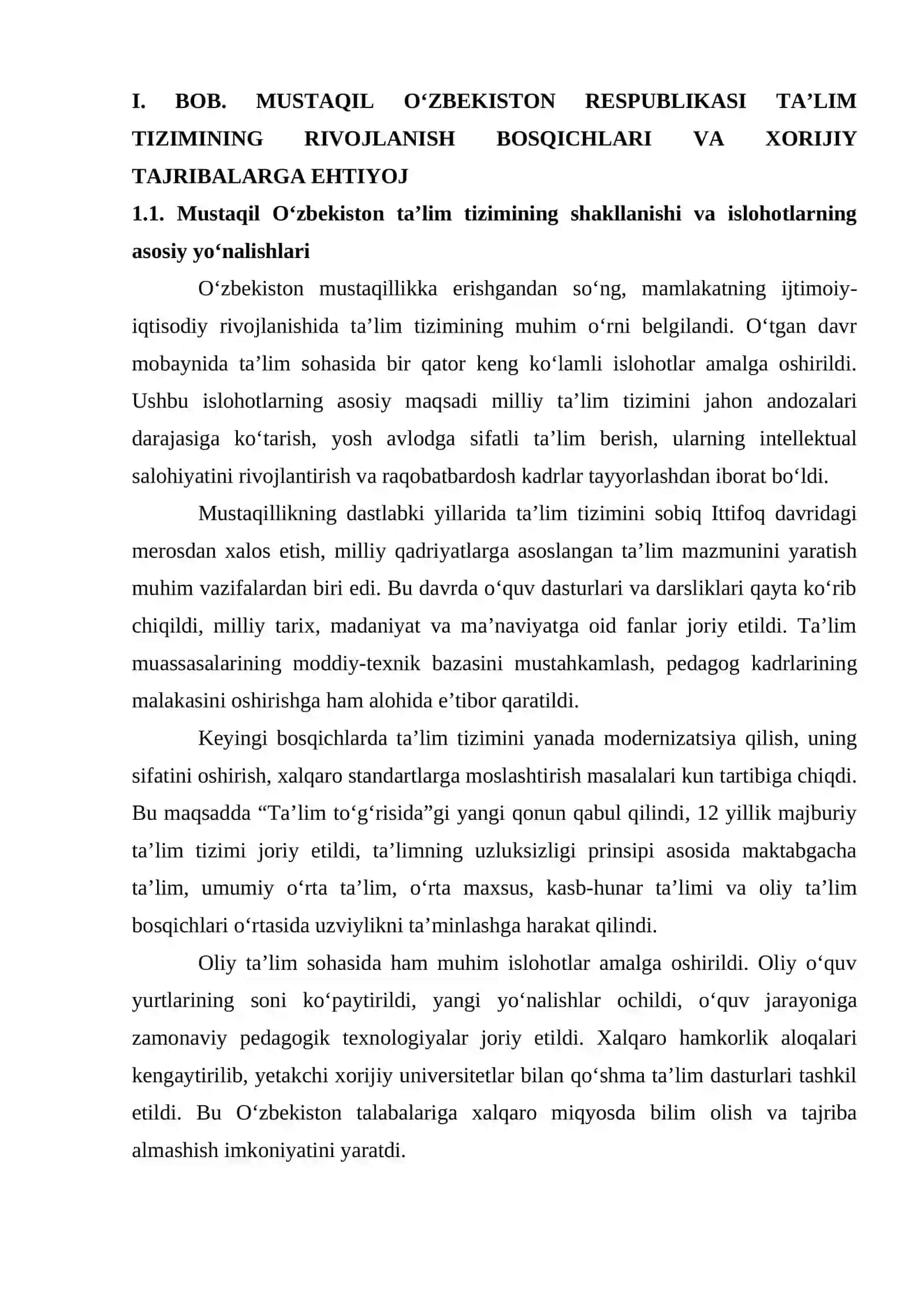 MUSTAQIL O’ZBEKISTON RESPUBLIKASIDA TA’LIM TIZIMINI RIVOJLANISHIDA XORIJIY TAJRIBALAR 4