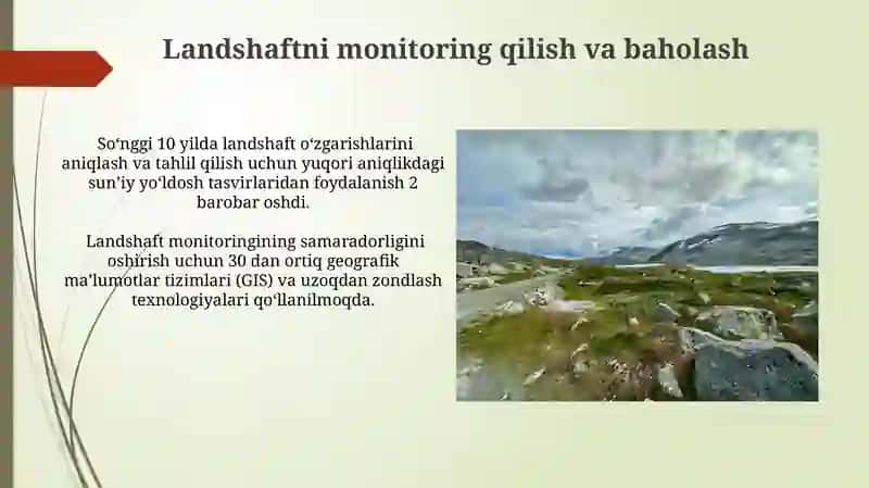 Landshaftshunoslikdagi ilmiy yoʻnalishlar va ularning mazmunini oʻrganish 4