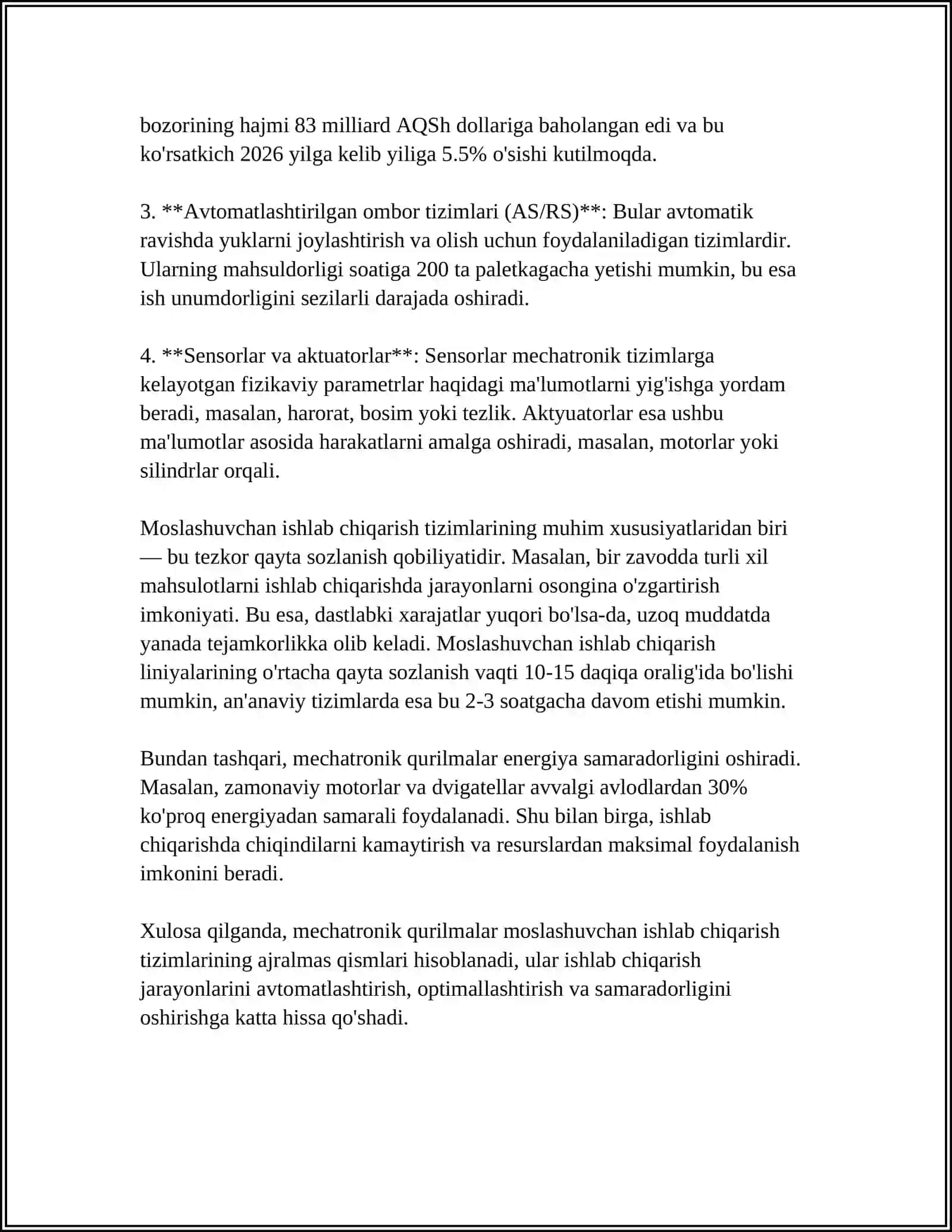 MOSLASHUVCHAN ISHLAB CHIQARISH TIZIMLARIDA MEXATRONIK QURILMALAR 4