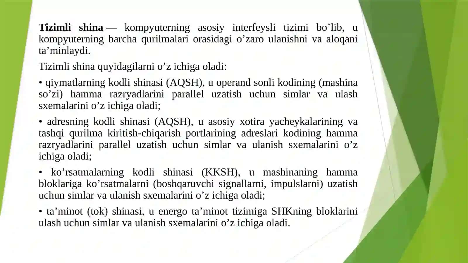 Mikroprotsessorning qo‘shimcha qurilmalari 4