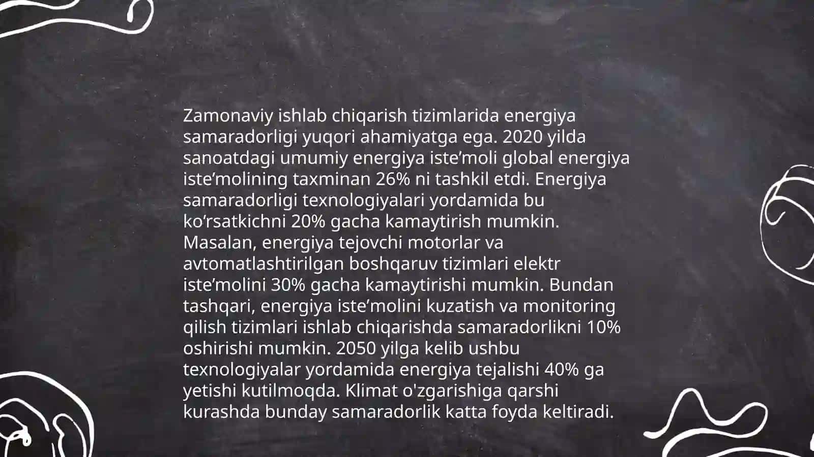 Zamanagoy islep shig'ariwdin' energetika menejmenti 4