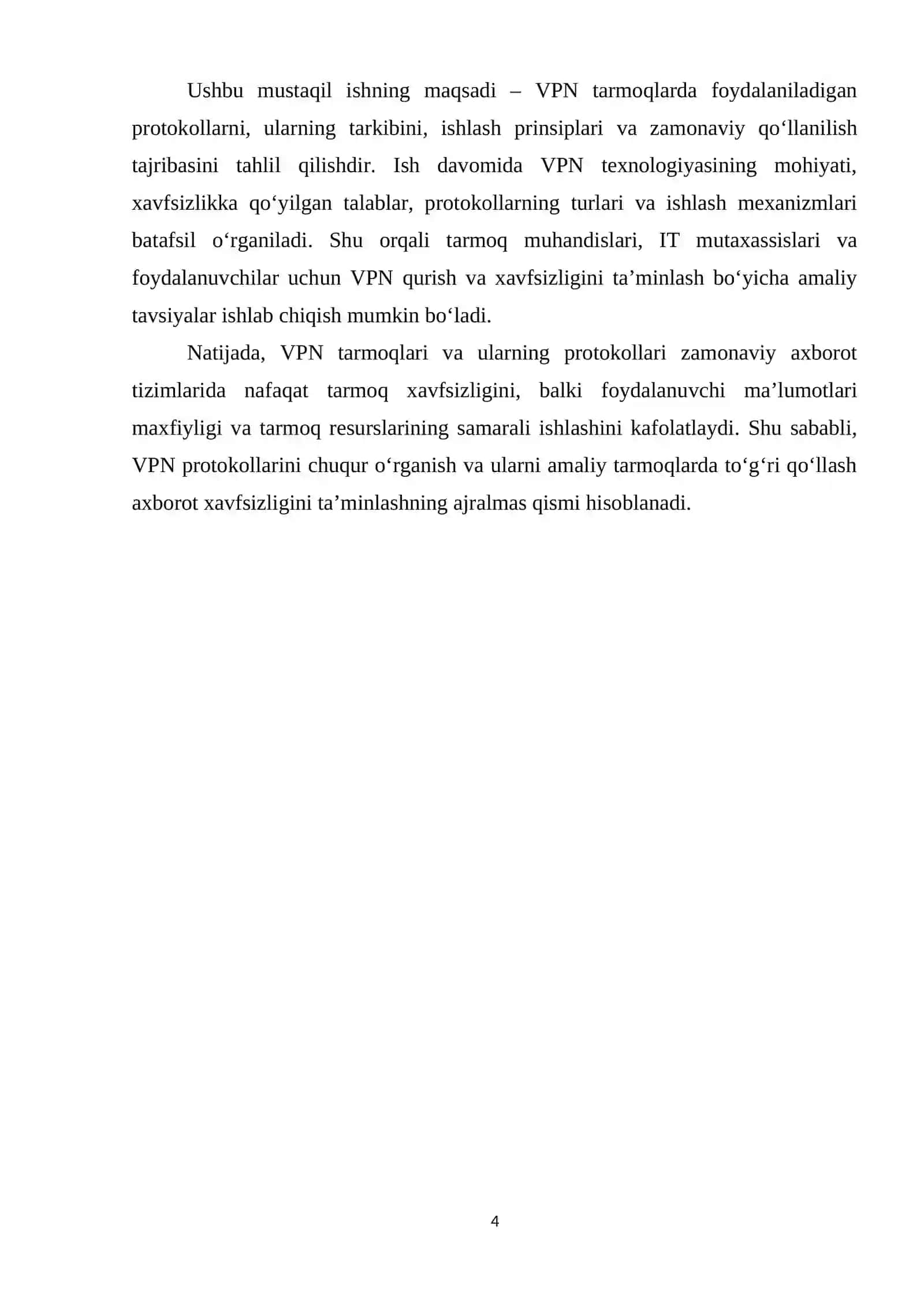 VPN tarmoq qurishda foydalaniladigan protokollar 4