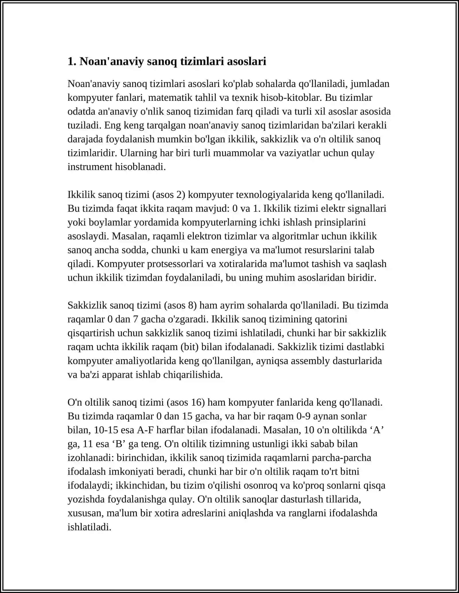 NOINERSIAL SANOQ TIZIMLARI 4