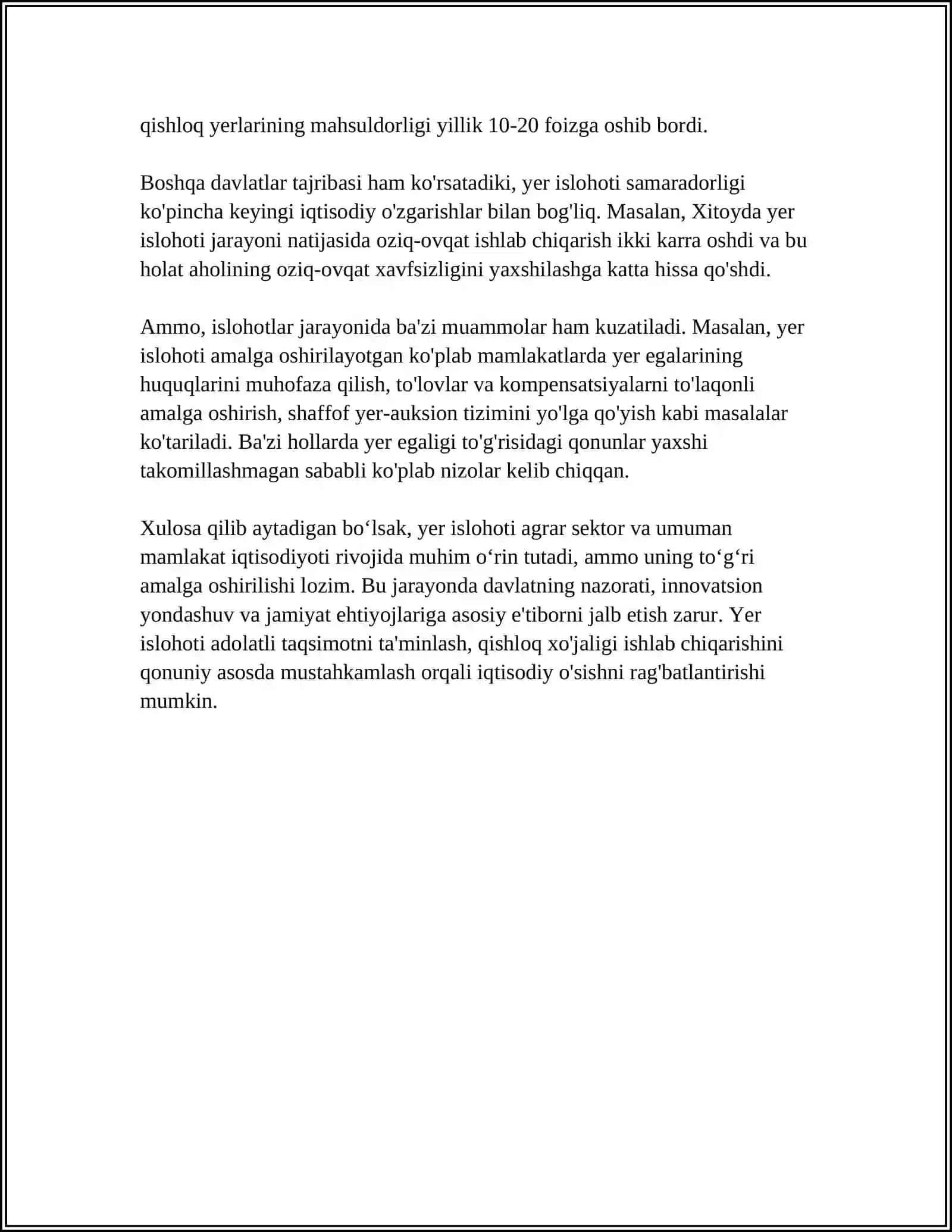 MUSTAQILLIK YILLARIDA QISHLOQ XOʻJALIK MUNOSABATLARI 4