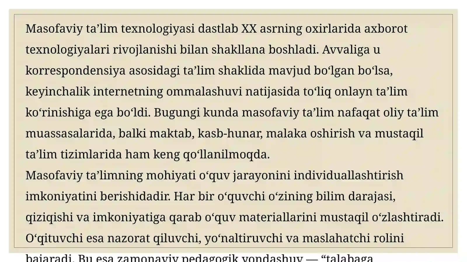 Masofaviy ta’lim texnologiyasi 4