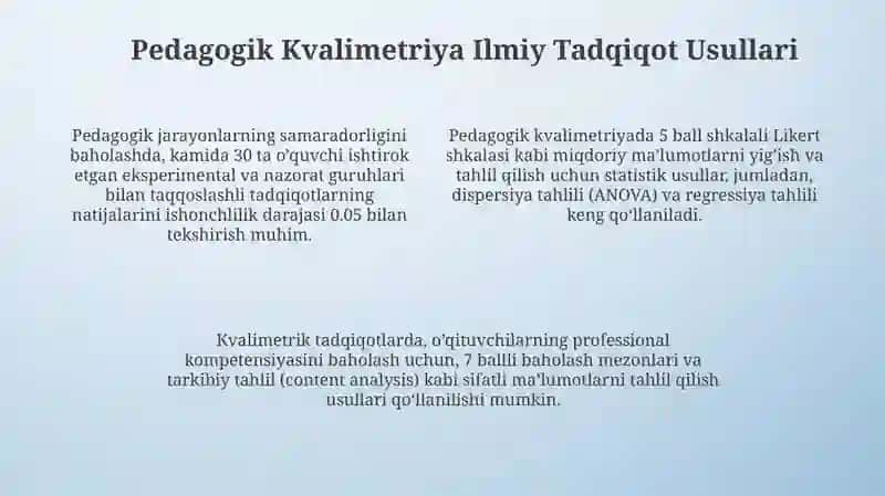 Pedagogik kvalimetriya fanining ilmiy tadqiqot metodlari 4