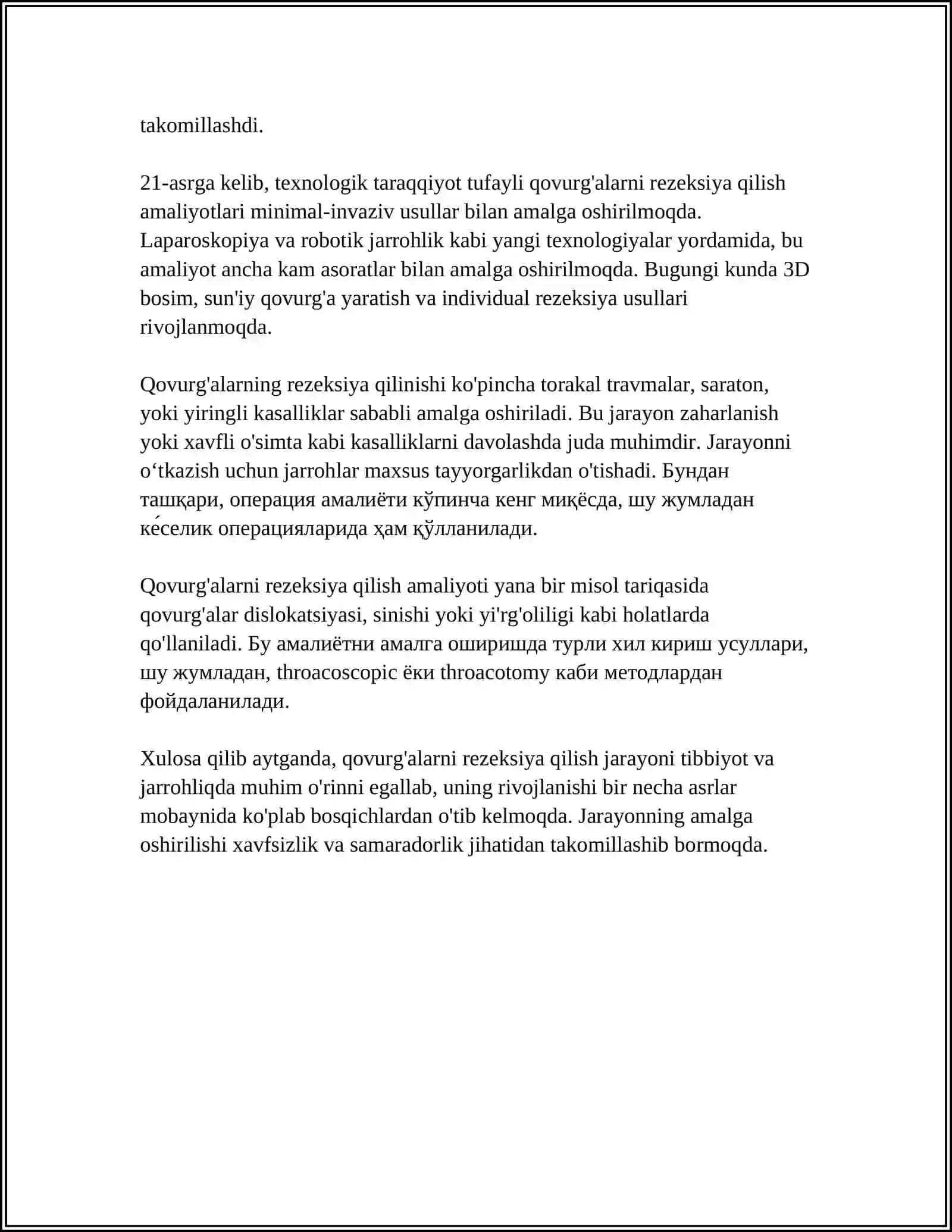 QOVURG'ALARNI REZEKSIYA QILISH TEXNIKASI 4