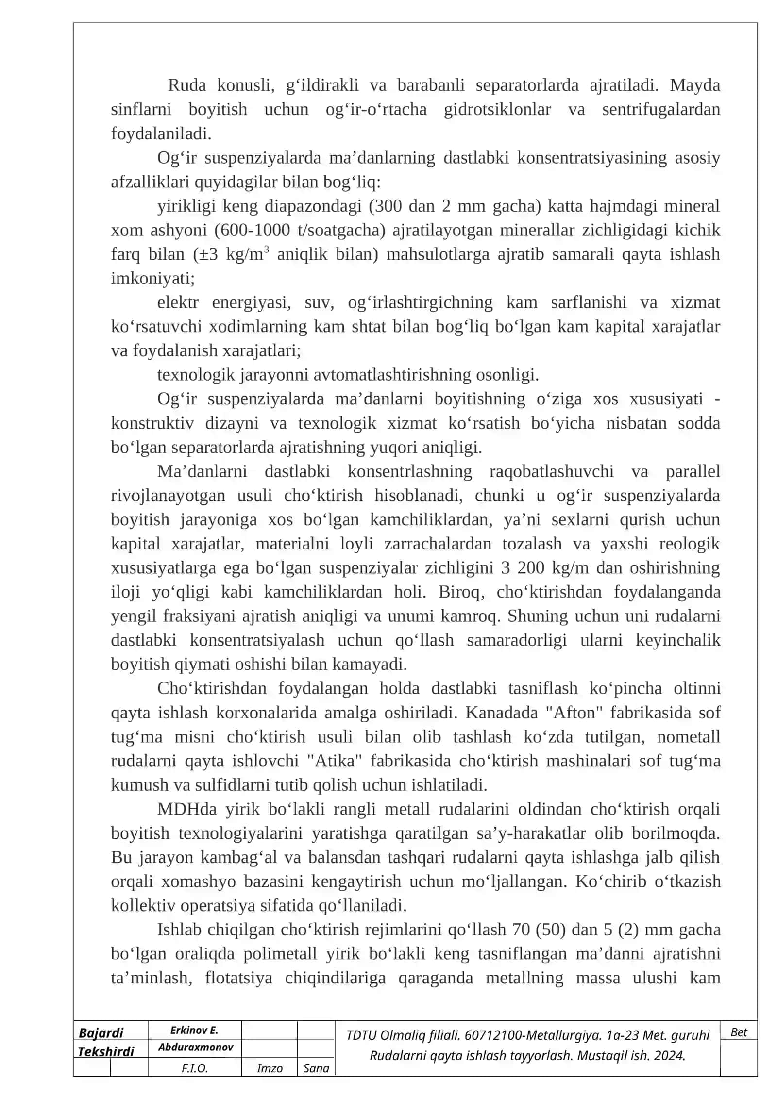 Rangli metallar rudalarini dastlabki boyitish 4