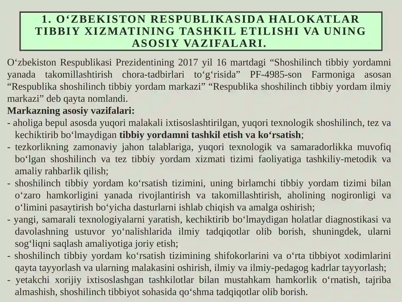 Favqulodda vaziyatlar jarohatlanganlarga birlamchi tibbiy yordam ko'rsatish 4