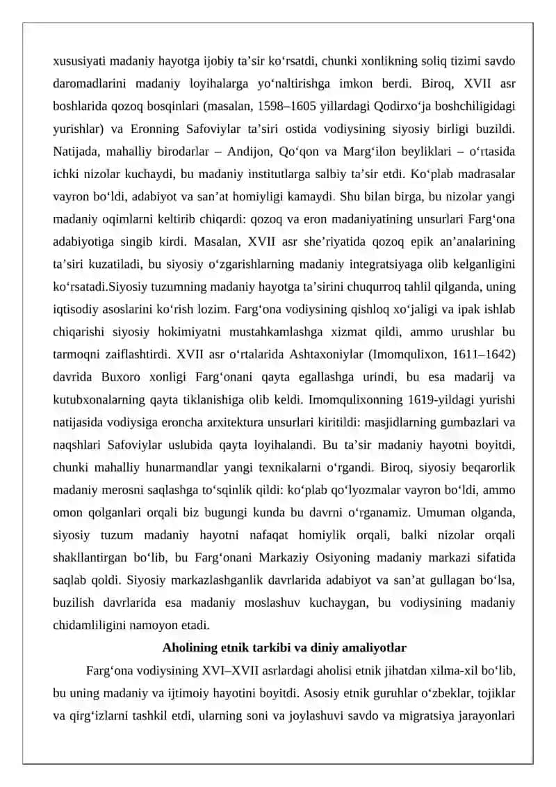 XVI–XVII asrlarda Farg‘ona vodiysida madaniy-ma’naviy hayot va ilmiy muhit 4
