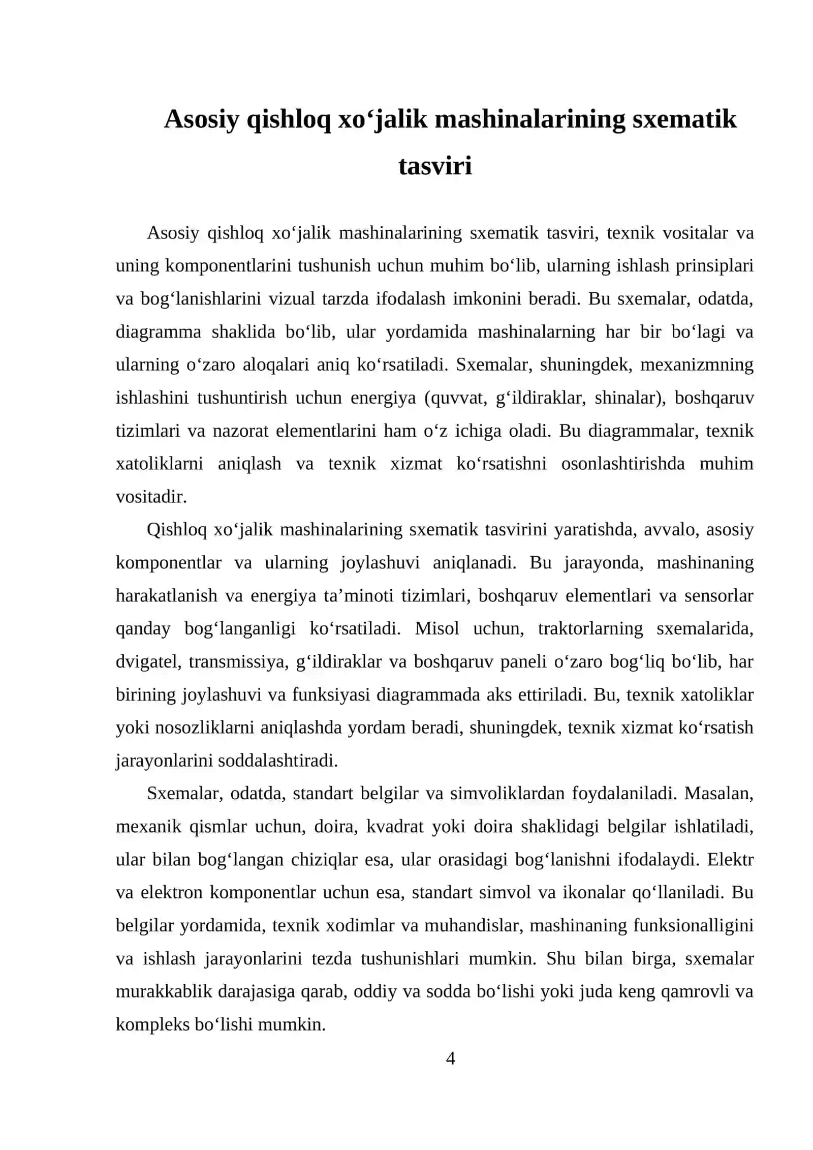 QISHLOQ XOʻJALIK MASHINARI VA AGREGATLARINI SXEMALAR BILAN TASVIRLASH 4