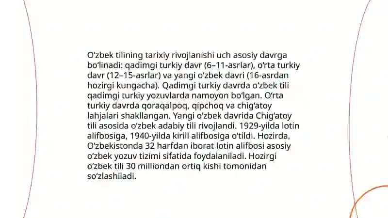 O‘zbek xalqi va tilining nomlanish tarixi. XIV asrning 2-yarmidan keyingi adabiy jarayon va adabiy til. 4
