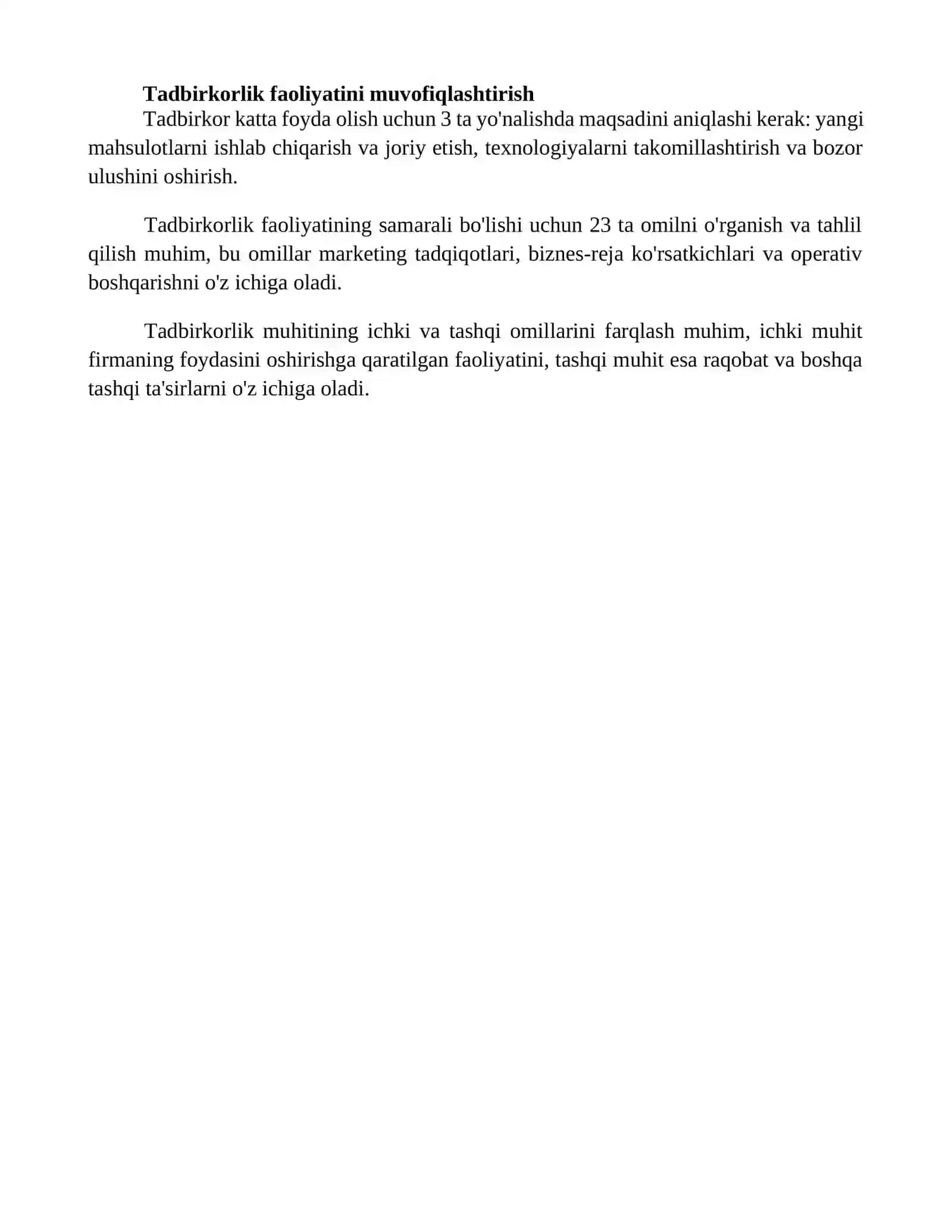 Biznesni boshqarish ananalari 4
