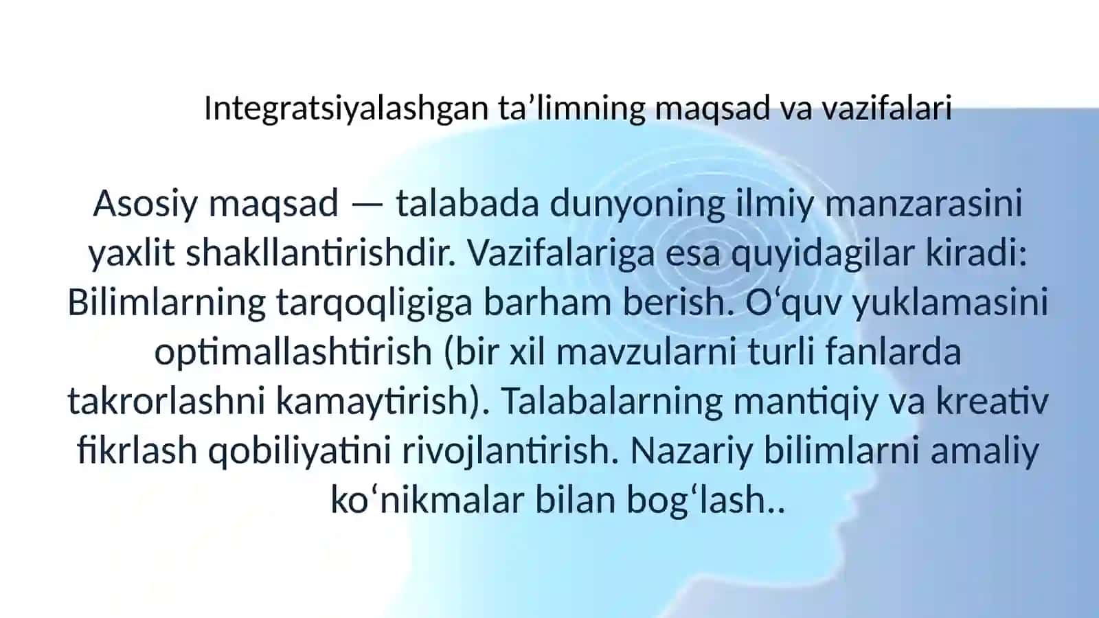 Fanlararo aloqadorlikni amaldagi joriy etish bosqichlari 4