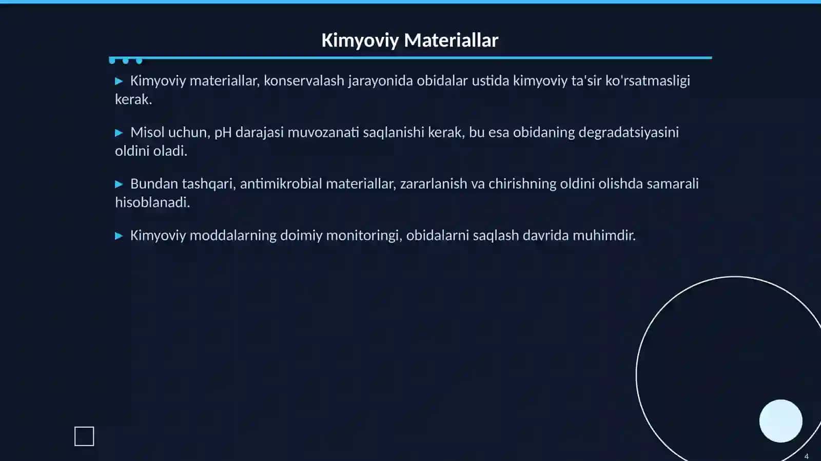 Konservalashda Qoʻllaniladigan Materiallar 4