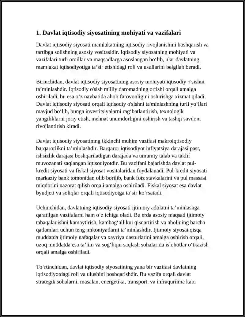 DAVLAT IQTISODIY SIYOSATI VA IQTISODIYOTNI DAVLAT TOMONIDAN TARTIBGA SOLISHNING NAZARIY ASOSLARI 4