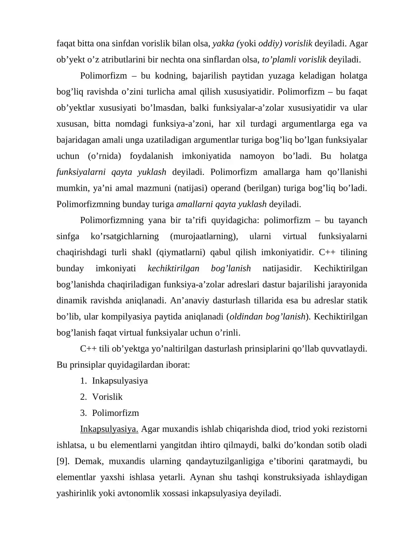 Obektga yo’naltirilgan dasturlash tushunchasi 4