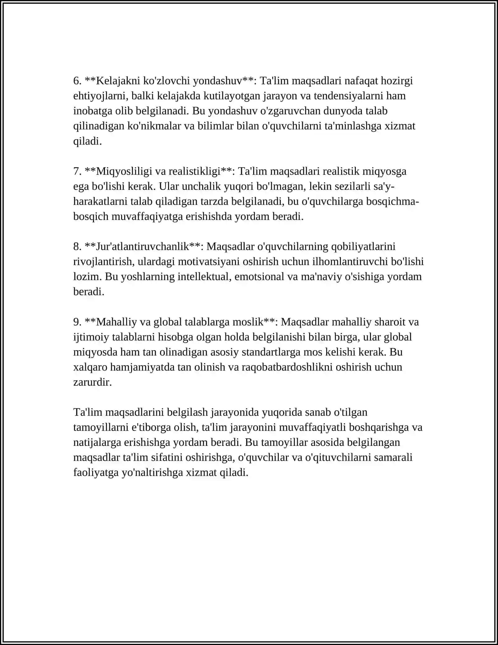 TA'LIM MAQSADLARINI BELGILASH, USUL VA VOSITALARNI TANLASH 4