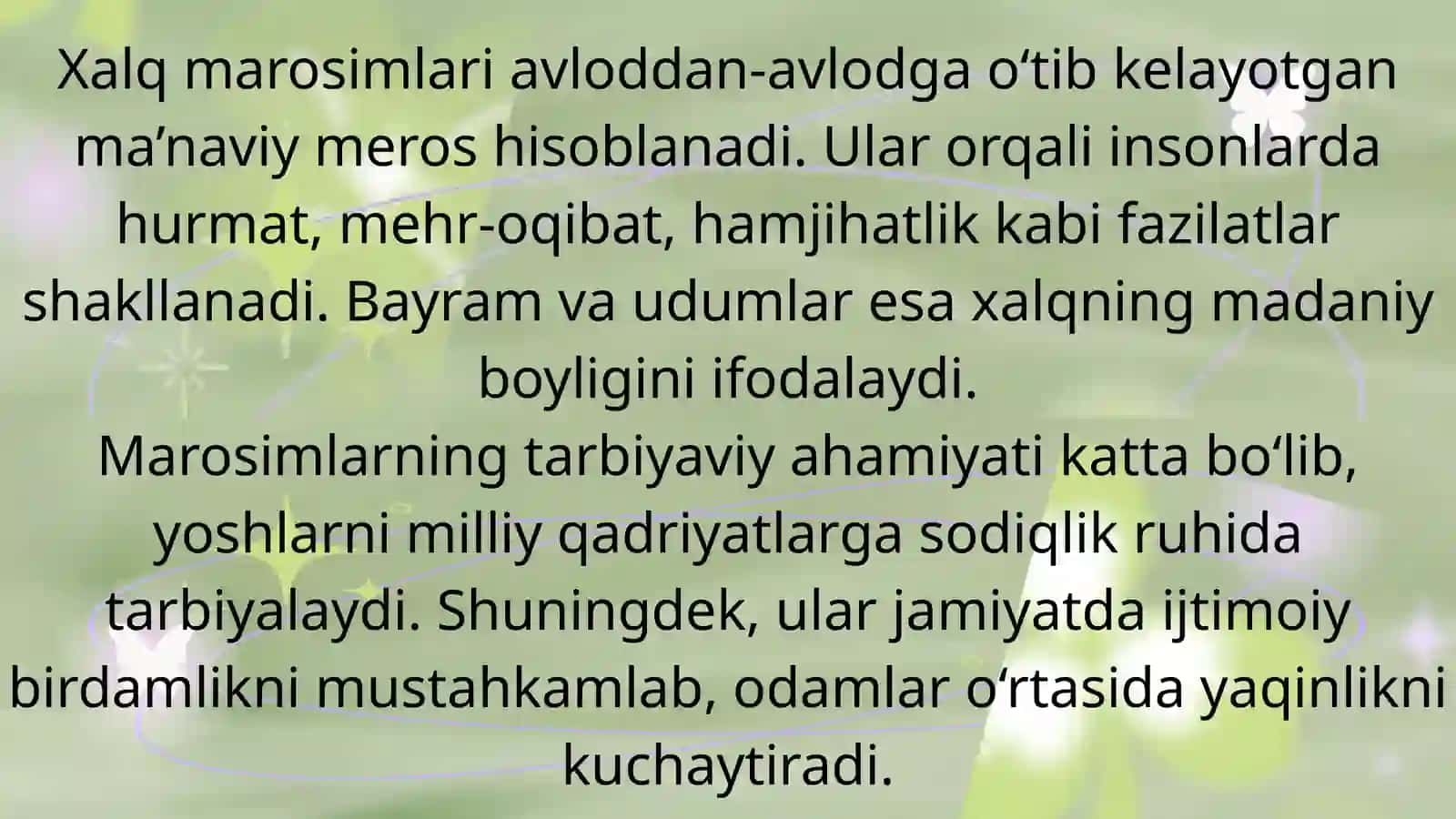 MAROSIMLAR VA ULARNING XALQ HAYOTIDAGI O'RNI 4