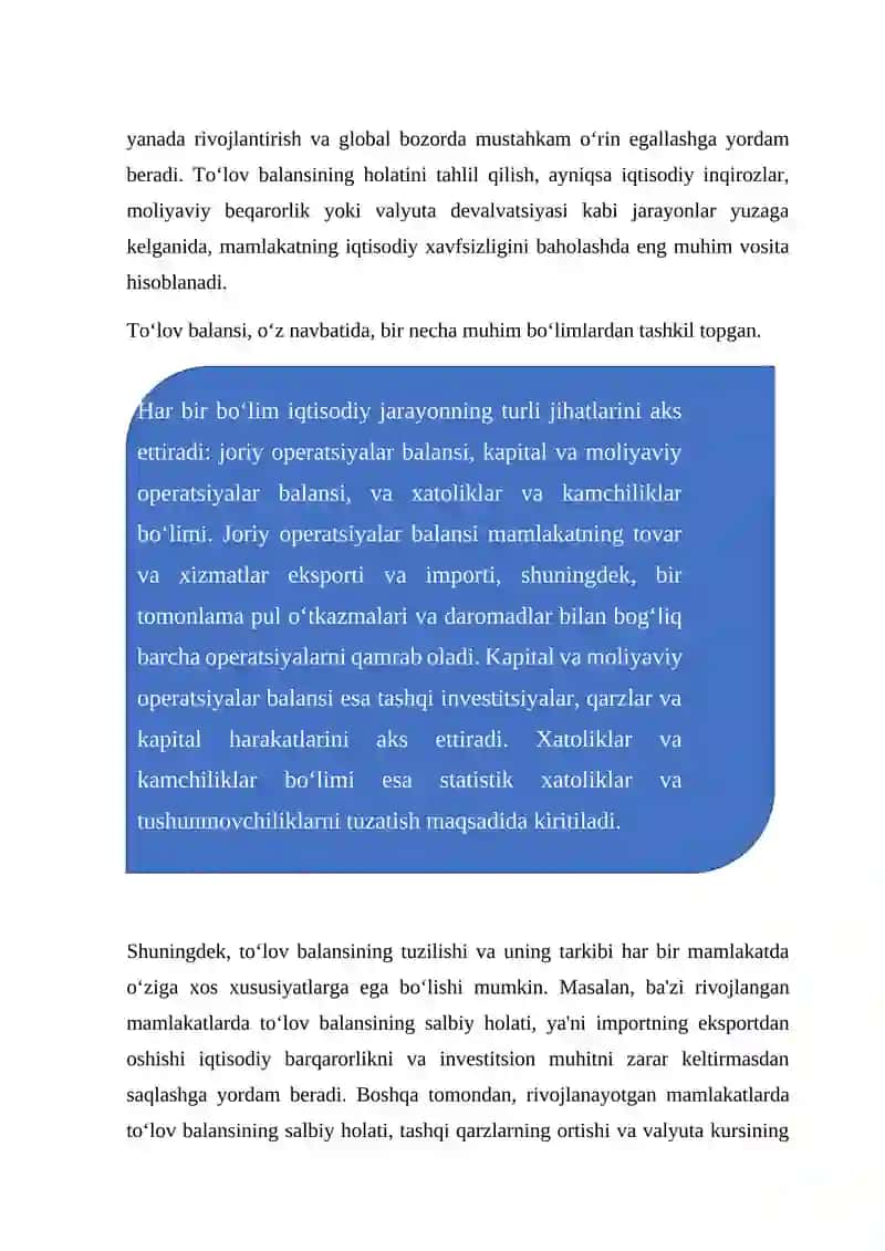 To’lov balansining mohiyati va tarkibi 4