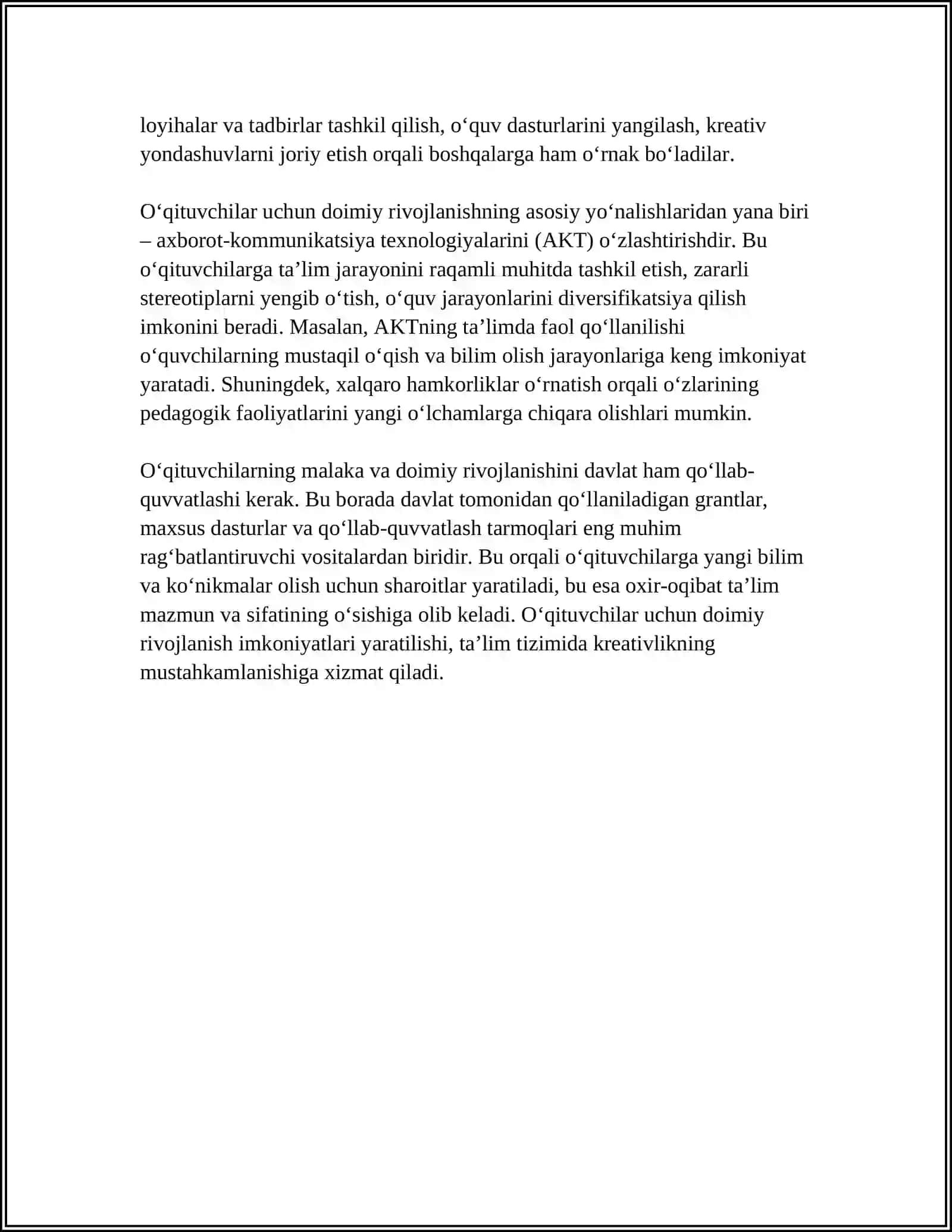 OʻQITUVCHILARDA KREATIVLIKNI RIVOJLANTIRISH OMILLARI 4