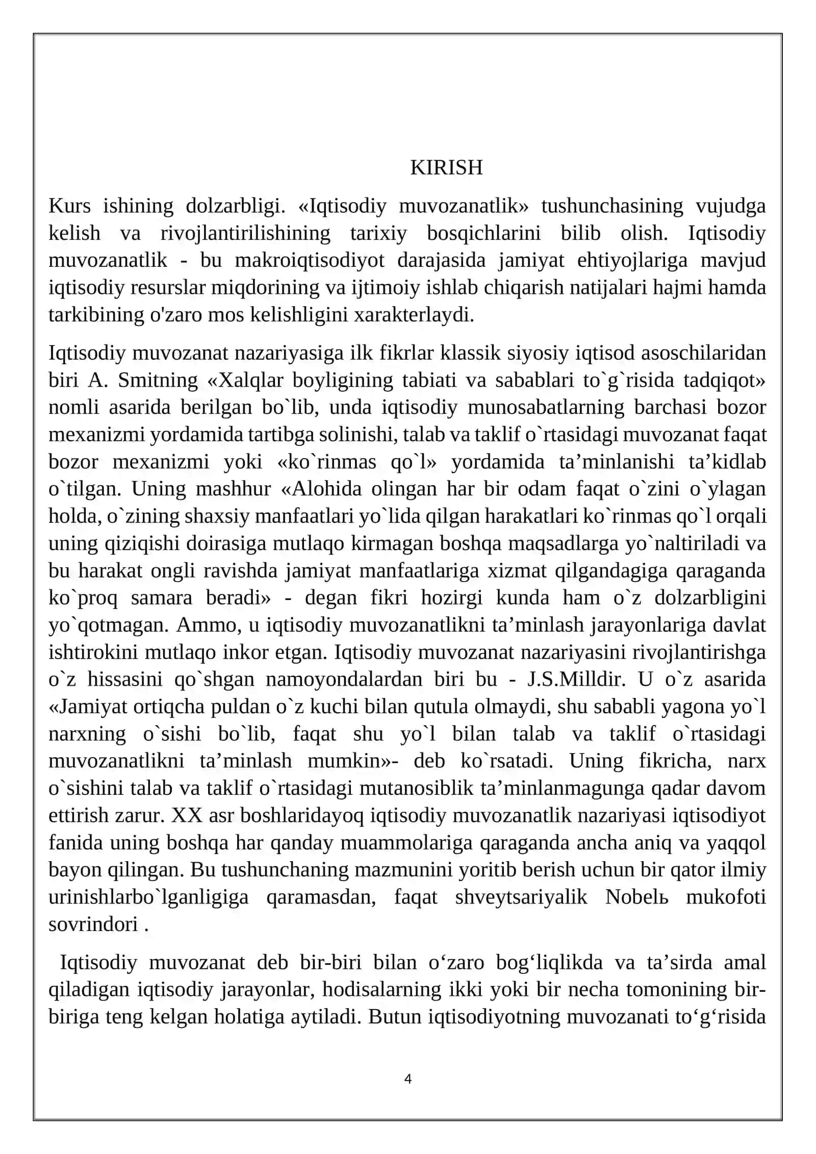 Iqtisodiyotdagi tarkibiy o’zgarishlar va uning iqtisodiy muvozanatga ta’siri 4